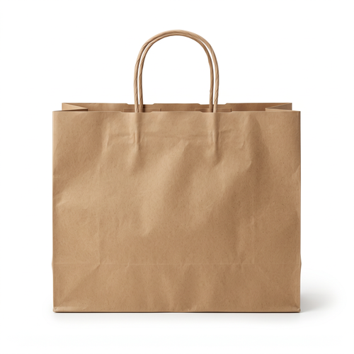 Brown Kraft Paper Carry Bags with Handle (Pack of 25)